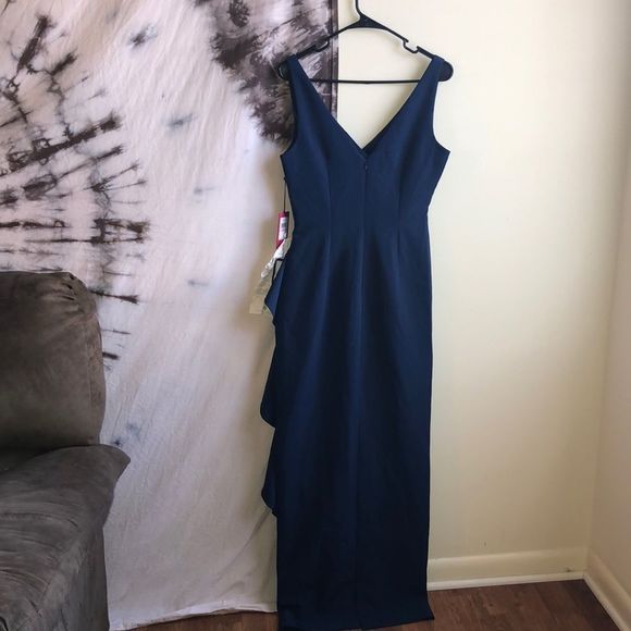 Vince Camuto Navy Blue Ruffled Formal Gown | Dress NWT - Picture 6 of 10
